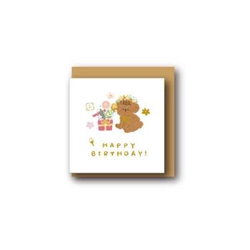 燙金方形迷你小卡(貴賓狗)