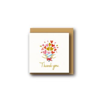 燙金方形迷你小卡(愛心花束)