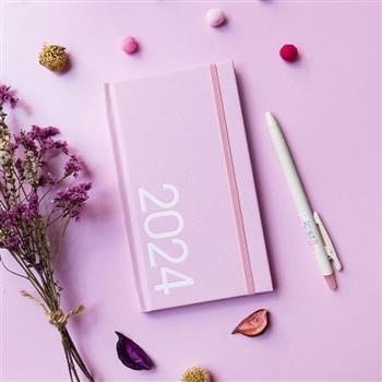 2024年48K玩色精裝橫式週誌-粉櫻花