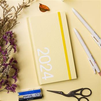 2024年48K玩色精裝橫式週誌-萊姆黃