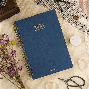 2024年25K大地之丘雙線圈橫式週誌-濃海藍