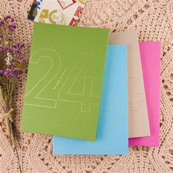 2024年25K彩糖蒔光軟背精裝橫式週誌-春綠地