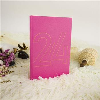 2024年50K彩糖蒔光軟背精裝橫式週誌-山茶紅