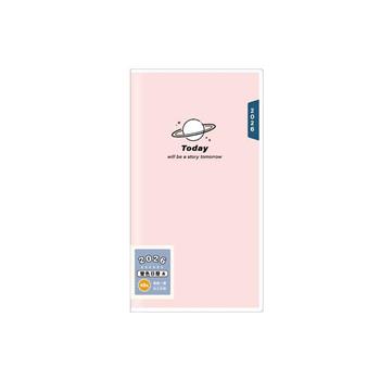 (特價)2026年 48K(透)雙色橫式週誌-粉色