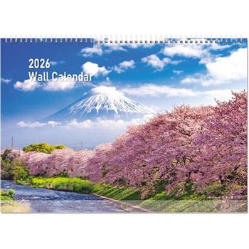 (特價)2026年A3吊掛式月曆(風景)-川櫻
