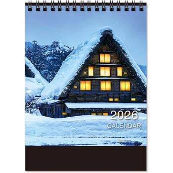 (特價)2026年24K風景三角月曆-雪屋
