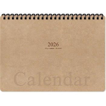 (特價)2026年25K雙圈繪圖本月曆-牛皮