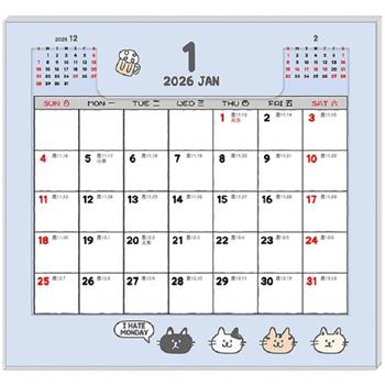 (特價)2026年超值40KPET桌曆-藍貓