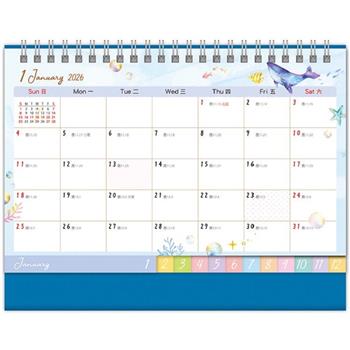 (特價)2026年超值25K分層桌曆-鯨魚