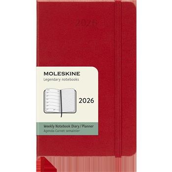 2026 MOLESKINE週記手帳/ 12M/ 硬殼/ 口袋型/ 紅