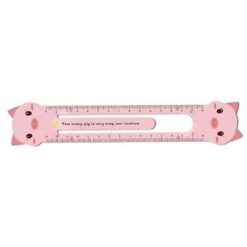 簡單生活15cm軟磁書籤尺(粉豬)