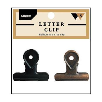 (特價) 簡單生活40mm復古水滴文件夾2入S(黑&古銅)