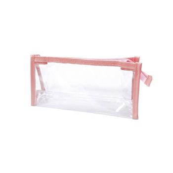 簡單生活三角透明收納袋(粉紅)