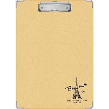 A4牛皮燙金直板夾-鐵塔