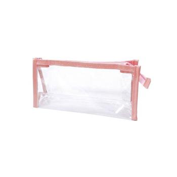 簡單生活-三角透明收納袋(粉紅)