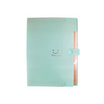 (特價)簡單生活-韓系環扣A4橫式風琴夾(青)