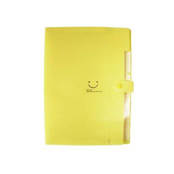 (特價)簡單生活-韓系環扣A4橫式風琴夾(黃)