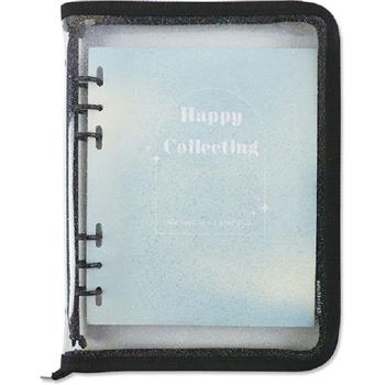 (特價)A5 6孔拉鍊包明星.遊戲卡冊黑曜