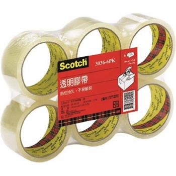 3M OPP 透明封箱膠帶60mm*40Y(6入)3036-6
