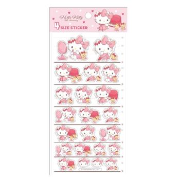 (特價)三麗鷗透明貼紙4SIZE 50周年KT-粉紅