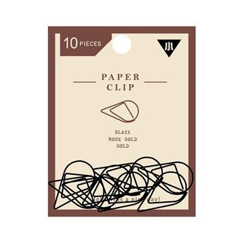 (特價) 簡單生活小水滴型迴紋針10入(黑)