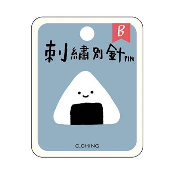 小呸角刺繡別針(飯糰君)