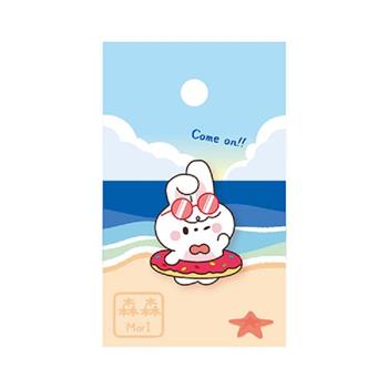 森森刺繡裝飾貼(兔兔泳圈)