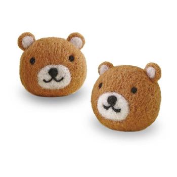 動物派對羊毛氈材料包套組：NO.4 瑪奇朵熊(附別針、鑰匙圈，全程影音教學)