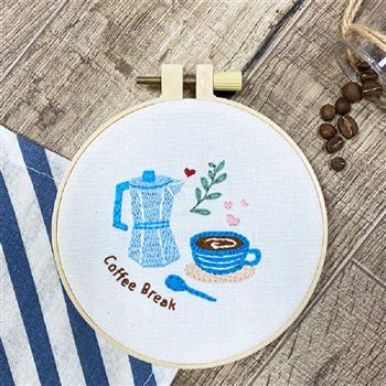 咖啡時光刺繡──來杯咖啡吧（附超值全材料包套組，含完整教學影片＋原寸繡圖）