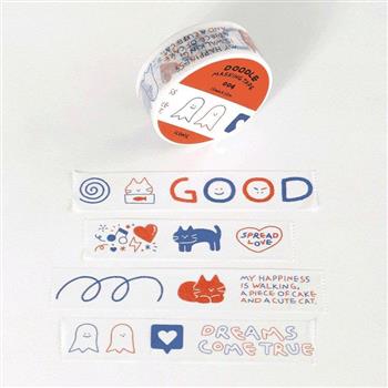 ICONIC 紙膠帶 Doodle masking tape 004 Good