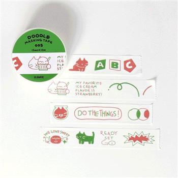 ICONIC 紙膠帶 Doodle masking tape 005 ABC