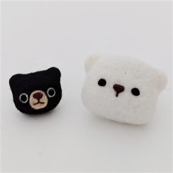 麻吉小熊羊毛氈材料包套組：附別針、戒台，全程影音教學