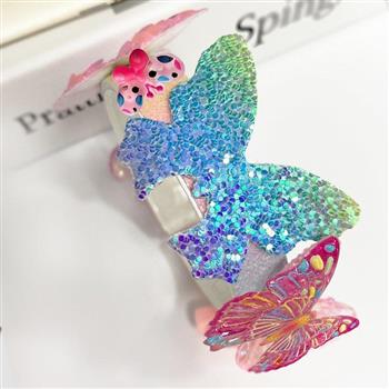 DIY手環系列材料套組-【粉亮花蝴蝶】（附組合說明）