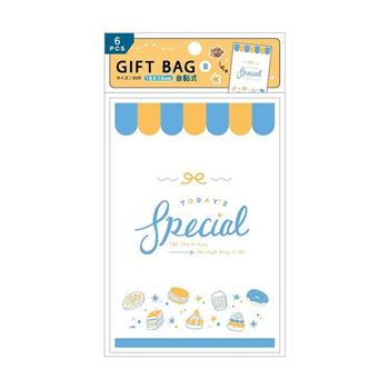 簡單生活-甜美自黏式大禮物袋6入(藍黃)【金石堂、博客來熱銷】