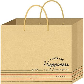 牛皮手提袋橫1號-快樂