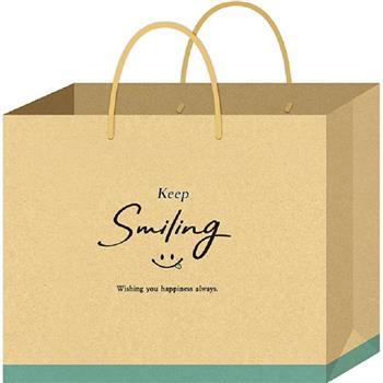 牛皮手提袋橫1號-笑字