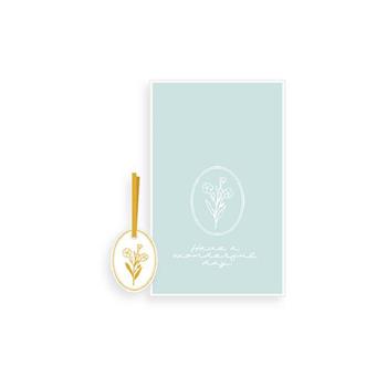 花草風平口禮物袋-小(粉綠)