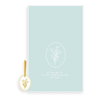 花草風平口禮物袋-大(粉綠)