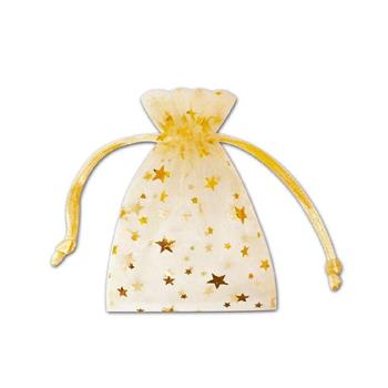 簡單生活-中星星紗網禮物袋(金)