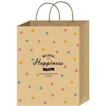 牛皮手提袋直3號-彩點