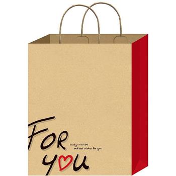 牛皮手提袋直3號-心字