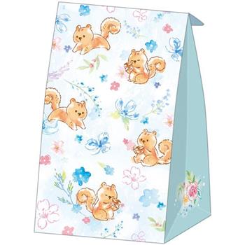 牛皮立體袋(小)-松鼠藍