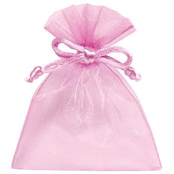 網紗束口袋(小)-粉