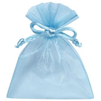 網紗束口袋(小)-藍