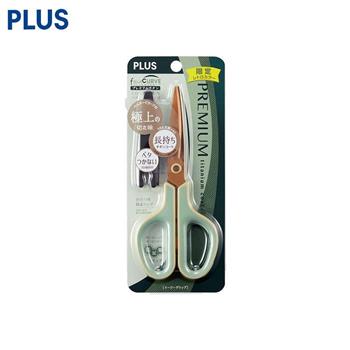 PLUS 限定30度弧線剪刀(鈦+3D凹面不沾膠) 復古綠