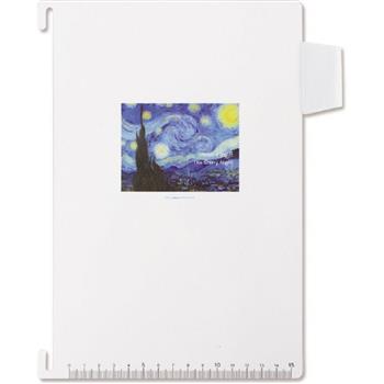 (特價)B5 線圈筆記墊板/附筆插-梵谷/星夜