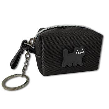 貓咪 滴柱小零錢包 黑