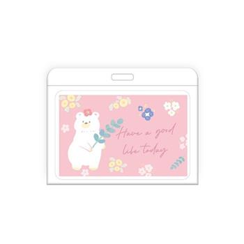 好事生活橫式透明證件卡夾(白熊)