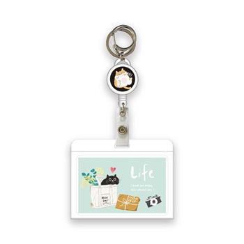 好事生活伸縮證件卡夾套組(黑貓)