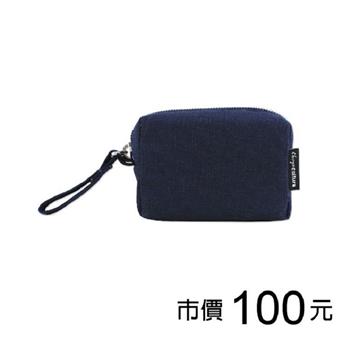 帆布方型零錢包(中)-深藍【金石堂、博客來熱銷】